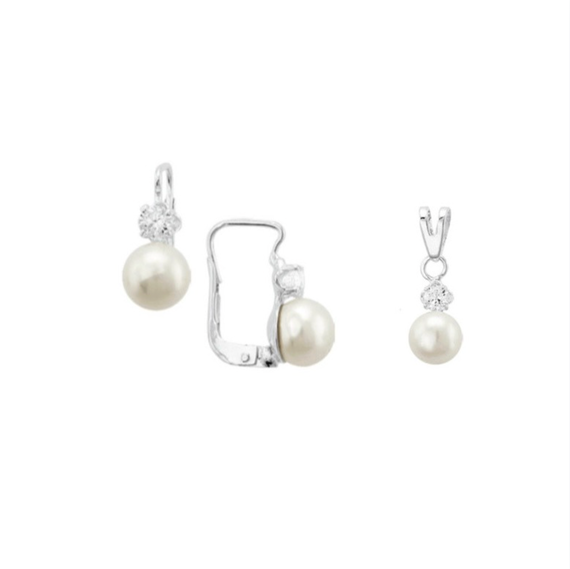 Conjunto de Perlas blancas